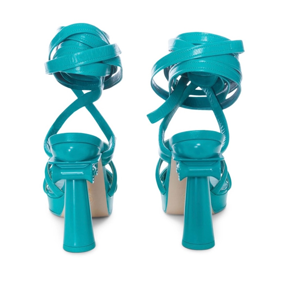 CHANEL Turquoise Platform Sandals - Picture 7 of 10